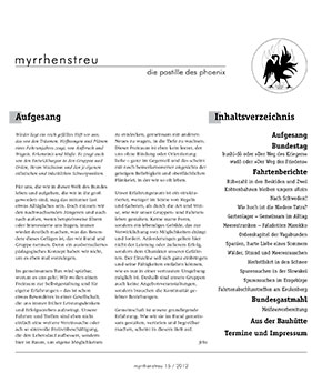 Titelblatt der aktuellen myrrhenstreu